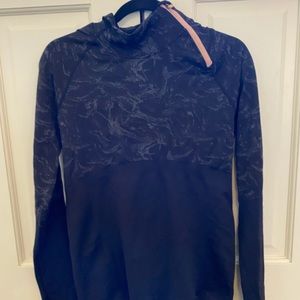 Fabletics Large performance active top gray with pink zipper